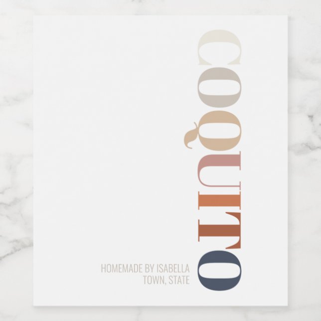 Étiquette Pour Bouteilles De Vin Étiquette de vin de Noël Coquito moderne (Étiquettes simples)