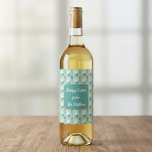 Étiquette Pour Bouteilles De Vin Étiquette de vin de Pâques au nom de famille perso