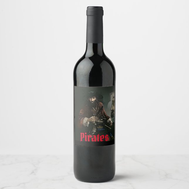 Étiquette Pour Bouteilles De Vin Étiquette de vin de pirate (Devant)