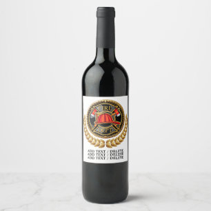 Étiquette Pour Bouteilles De Vin Étiquette de vin du service des incendies
