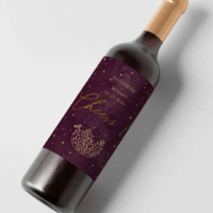Étiquette Pour Bouteilles De Vin Étiquette de vin Mariage de la Lune d'or de Bourgo