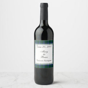 Étiquette Pour Bouteilles De Vin Étiquette de vin Mariage Douglas Scottish