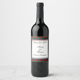 Étiquette Pour Bouteilles De Vin Étiquette de vin Mariage écossais Kilgore
