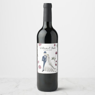 Étiquette Pour Bouteilles De Vin Étiquette de vin Mariage personnalisé