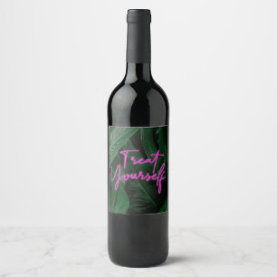 Étiquette Pour Bouteilles De Vin Étiquette de vin néon tropicale Traitez-vous