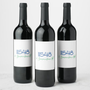 Étiquette Pour Bouteilles De Vin Étiquette de vin personnalisée avec code postal et