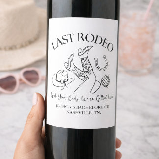 Étiquette Pour Bouteilles De Vin Étiquette de vin personnalisée Last Rodeo | Enterr