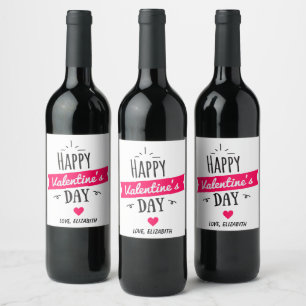 Étiquette Pour Bouteilles De Vin Étiquette de vin personnalisée pour la Saint-Valen