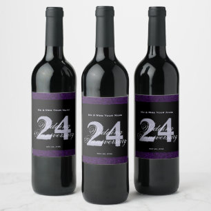 Étiquette Pour Bouteilles De Vin Étiquette de vin personnalisée pour les 24 ans de 