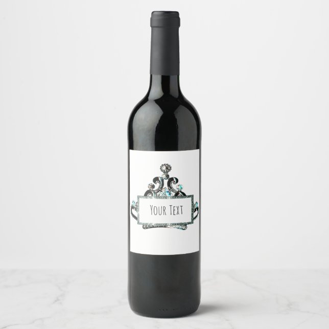 Étiquette Pour Bouteilles De Vin Étiquette de vin personnalisée Tiara (Devant)