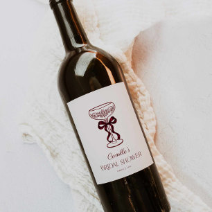 Étiquette Pour Bouteilles De Vin Étiquette de vin pour douche de mariée à ruban de