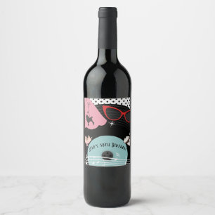 Étiquette Pour Bouteilles De Vin Étiquette de vin pour fête d'anniversaire sur le t