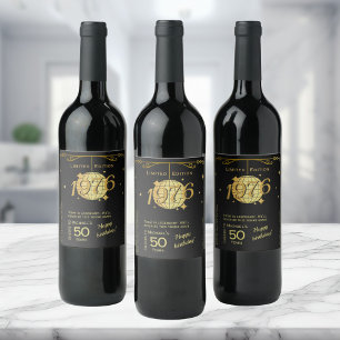 Étiquette Pour Bouteilles De Vin Étiquette de vin pour fête des 50 ans nés en 1976