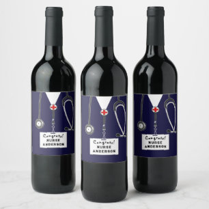 Étiquette Pour Bouteilles De Vin Étiquette de vin pour la remise des diplômes d'inf