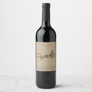 Étiquette Pour Bouteilles De Vin Étiquette de vin sur mesure pour amis en papier