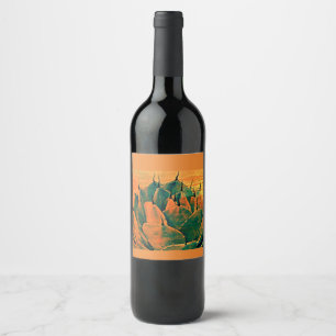 Étiquette Pour Bouteilles De Vin Étiquette fait sur commande de vin de cactus