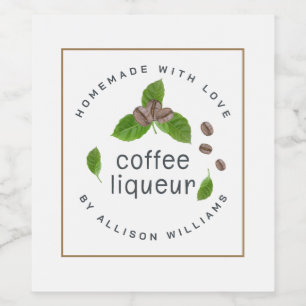 Étiquette Pour Bouteilles De Vin Étiquette Liqueur de café maison sur mesure