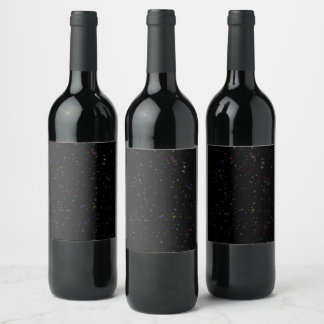 Étiquette Pour Bouteilles De Vin Étoiles brillantes colorées dans le ciel nocturne 