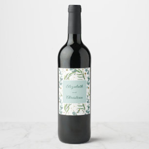 Étiquette Pour Bouteilles De Vin Eucalyptus Et Mariage Or