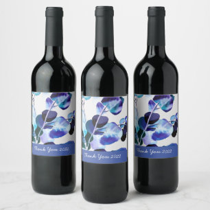 Étiquette Pour Bouteilles De Vin Eucalyptus gomme feuille aquarelle