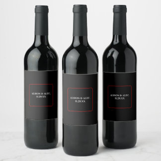 Étiquette Pour Bouteilles De Vin Événement simple Las Vegas noir blanc rouge