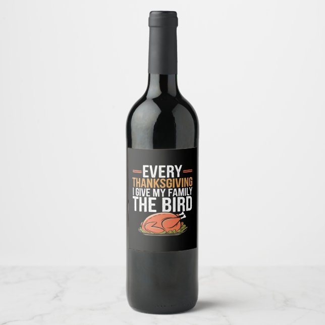 Étiquette Pour Bouteilles De Vin Every Thanksgiving (Devant)