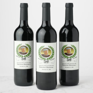 Étiquette Pour Bouteilles De Vin Expérience de joueur de golf élégant 50e anniversa