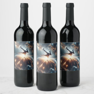 Étiquette Pour Bouteilles De Vin Explosion de rupture galactique dans l'espace prof