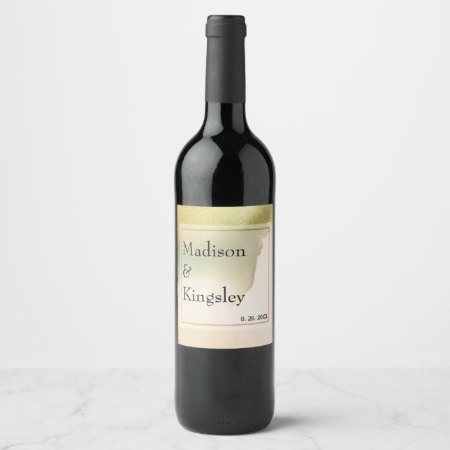 Étiquette Pour Bouteilles De Vin Fab Chartreuse 🤵 audacieux et élégant Mariage bud (Devant)