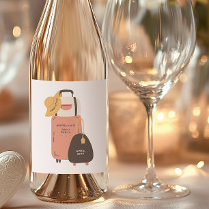 Étiquette Pour Bouteilles De Vin Faire ses valises Bagages Destination Enterrement 
