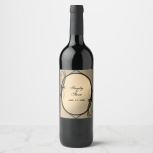 Étiquette Pour Bouteilles De Vin Fairytale Golden Mirror Noms et Date