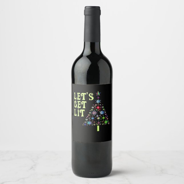 Étiquette Pour Bouteilles De Vin Faisons un bon Noël Drôle Design (Devant)
