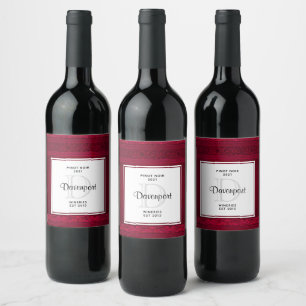 Étiquette Pour Bouteilles De Vin Fancy & Elegant Arrière - plan rouge élégant