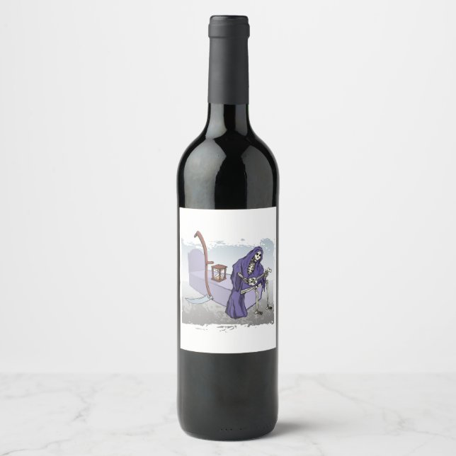 Étiquette Pour Bouteilles De Vin Faucheuse (Devant)