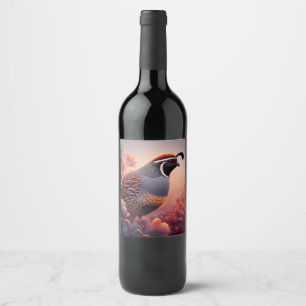 Étiquette Pour Bouteilles De Vin Faune Nature California Quail Bird