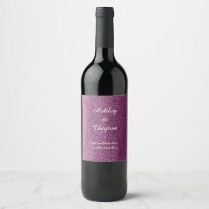 Étiquette Pour Bouteilles De Vin Faux Parties scintillant Purple Elégance