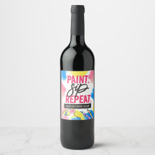 Étiquette Pour Bouteilles De Vin Faveur de fête de Bachelorette 'Peinture et Vin'