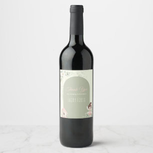 Étiquette Pour Bouteilles De Vin Fée Fleur Mignonne Nature 1er Anniversaire