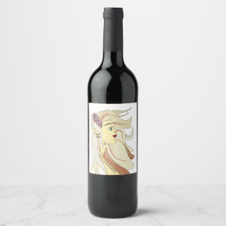 Étiquette Pour Bouteilles De Vin Fées Envoyer des bénédictions, Drop Hints Vin Étiq