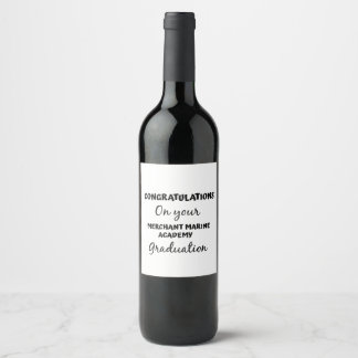 Étiquette Pour Bouteilles De Vin félicitations à l'académie de marine marchande 