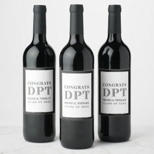 Étiquette Pour Bouteilles De Vin Félicitations DPT Thérapie physique Classe de 20
