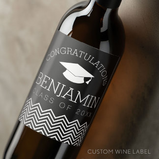 Étiquette Pour Bouteilles De Vin Félicitations Graduate Graduate Graduate PEUT MODI