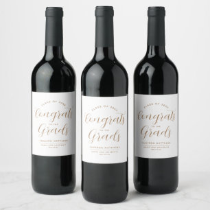 Étiquette Pour Bouteilles De Vin Félicitations simples à la Grande Graduation