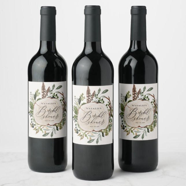 Étiquette Pour Bouteilles De Vin Ferme rustique grange douche botanique (Bouteilles)