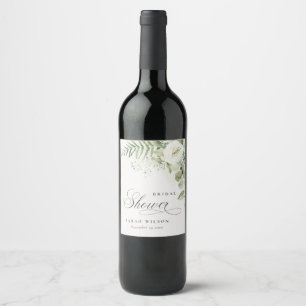 Étiquette Pour Bouteilles De Vin Fern Eucalyptus Fête des mariées de feuillage