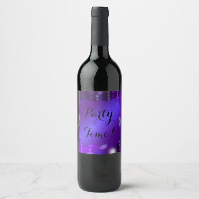 Étiquette Pour Bouteilles De Vin Festif pourpre | Personnalisation de l'Arrière - p (Devant)