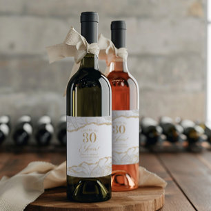 Étiquette Pour Bouteilles De Vin Fête d'anniversaire de mariage de 30 ans en Agate