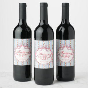 Étiquette Pour Bouteilles De Vin Fête d'anniversaire florale fantaisiste vintage ro