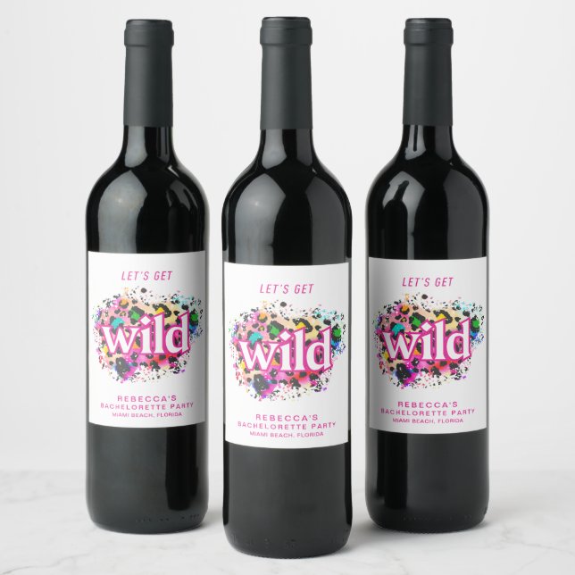 Étiquette Pour Bouteilles De Vin Fête de Bachelorette du Guépard Sauvage (Bouteilles)