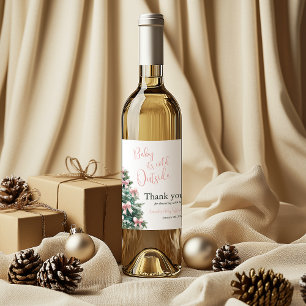 Étiquette Pour Bouteilles De Vin Fête de Bébé Fille Arc-en-Ciel Rose à l'Extérieur